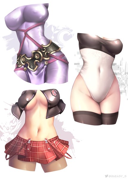 Anime picture 2500x3500 with fate (series) fate/grand order god eater nier nier:automata god eater burst ufotable yorha no. 2 type b minamoto no raikou (fate) alisa ilinichina amiella queasy s tall image highres breasts light erotic simple background large breasts white background multiple girls signed