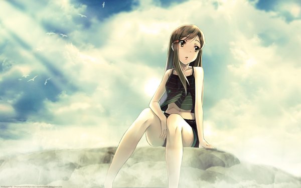 Anime picture 1920x1200 with higashi no eden production i.g highres wide image sky
