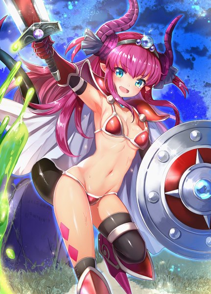 Anime picture 1000x1390 with fate (series) fate/grand order fate/extra fate/extra ccc elizabeth bathory (fate) (all) elizabeth bathory (brave) (fate) meisuke mei single long hair tall image looking at viewer blush fringe breasts open mouth blue eyes light erotic hair between eyes standing holding