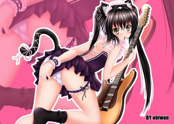 Anime picture 1600x1142 with k-on! kyoto animation nakano azusa obiwan light erotic cat girl kemonomimi mode nekomimi mode girl tagme