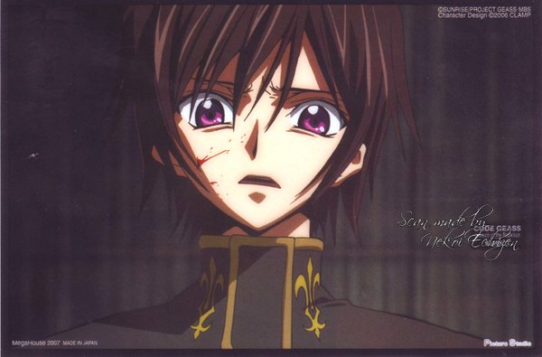Anime picture 2835x1871 with code geass sunrise (studio) lelouch lamperouge highres blood tagme