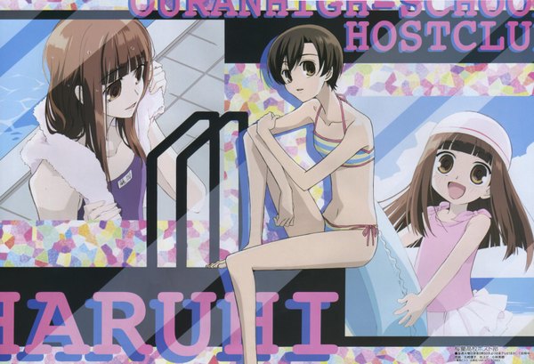 Anime picture 3383x2307 with ouran high school host club studio bones fujioka haruhi highres swimsuit bikini