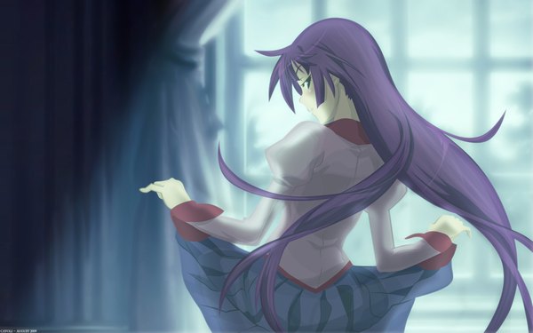 Anime picture 1920x1200 with bakemonogatari shaft (studio) monogatari (series) senjougahara hitagi highres wide image