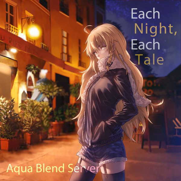 Anime picture 1728x1728 with touhou kirisame marisa ibuki notsu single long hair looking at viewer fringe highres hair between eyes standing yellow eyes ahoge outdoors braid (braids) long sleeves blurry night open jacket alternate costume night sky