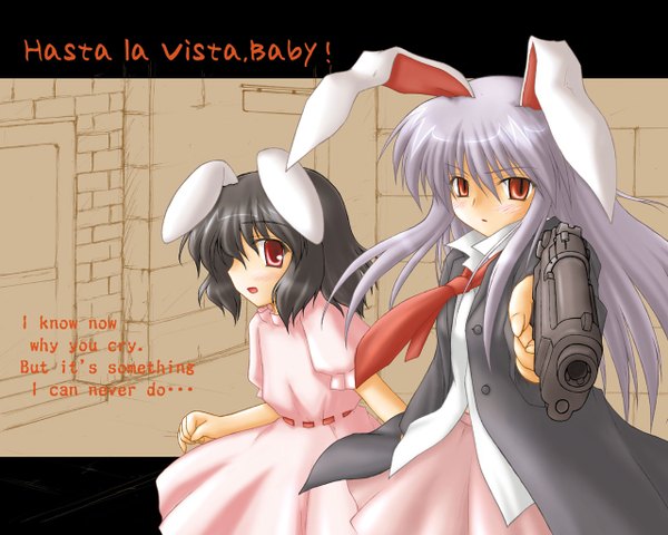 Anime picture 1280x1024 with touhou reisen udongein inaba inaba tewi bunny ears bunny girl girl