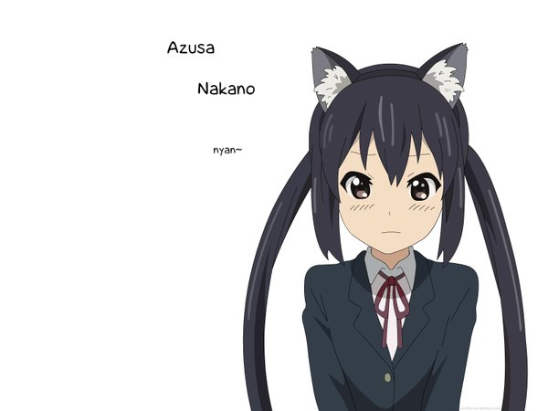 Anime picture 1600x1200 with k-on! kyoto animation nakano azusa cat girl vector girl