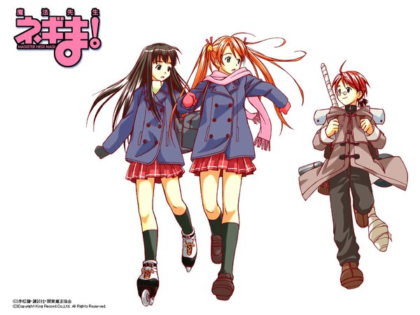 Anime picture 1024x768 with mahou sensei negima! kagurazaka asuna konoe konoka negi springfield tagme