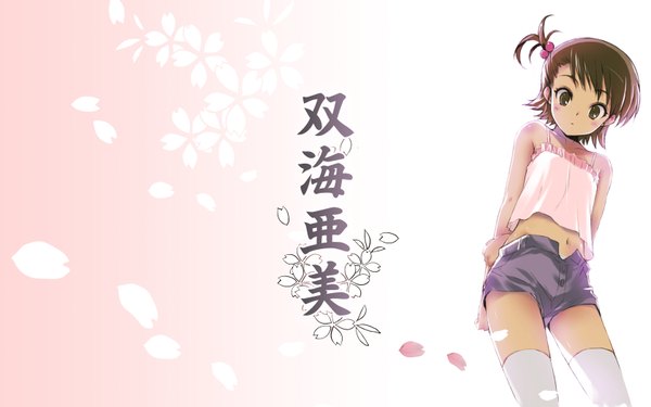 Anime picture 1680x1050 with idolmaster wide image thighhighs underwear