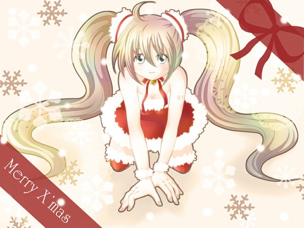Anime picture 1024x768 with vocaloid hatsune miku christmas girl tagme