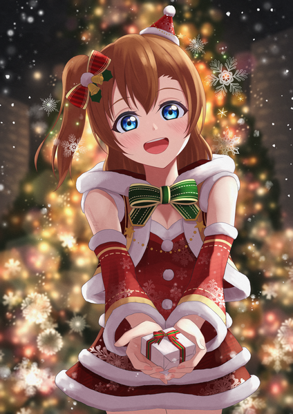 Anime picture 2894x4093 with love live! school idol project sunrise (studio) love live! kousaka honoka kyo 08 single tall image looking at viewer blush fringe highres short hair breasts open mouth blue eyes smile hair between eyes head tilt :d blurry