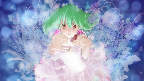Anime picture 1920x1080 with macross macross frontier ranka lee tagme (artist) highres short hair wide image green hair