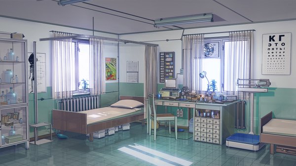 Anime picture 1920x1080 with everlasting summer iichan eroge arsenixc vvcephei highres wide image game cg indoors wallpaper no people collaboration plant (plants) shoes window book (books) bed chair fan cup lamp