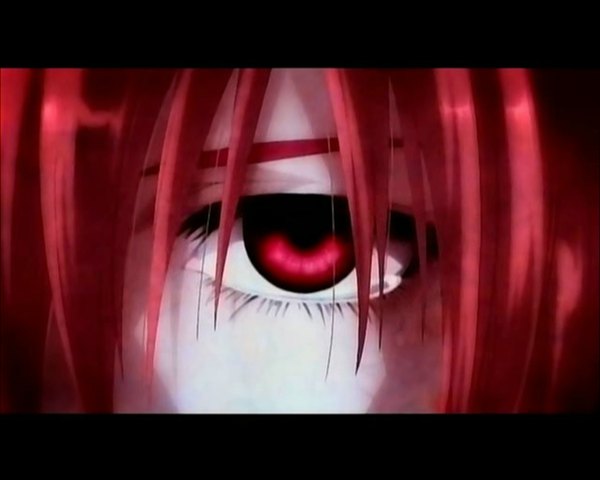 Anime picture 1280x1024 with elfen lied arms corporation lucy single looking at viewer fringe red eyes red hair letterboxed close-up face girl