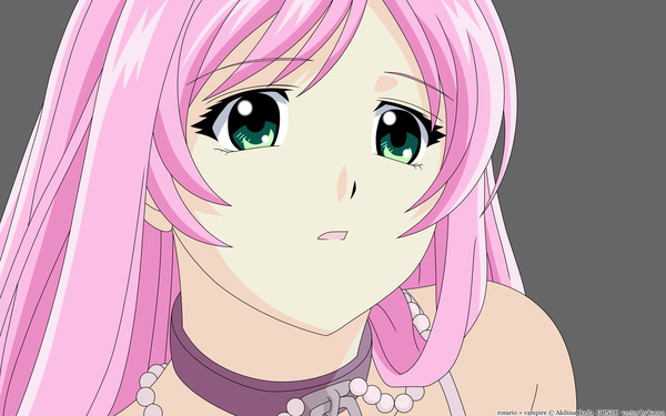 Anime picture 2560x1600 with rosario+vampire akashiya moka highres wide image signed close-up vector