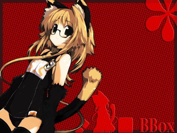 Anime picture 1600x1200 with highres animal ears wallpaper glasses tagme