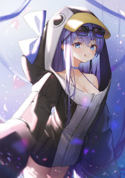Anime picture 2896x4096 with fate (series) fate/grand order meltryllis (fate) meltryllis (swimsuit lancer) (fate) meltryllis (swimsuit lancer) (first ascension) (fate) goowonjoon single long hair tall image looking at viewer blush fringe highres breasts blue eyes light erotic smile hair between eyes standing payot