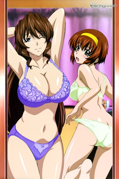 イラスト 2008x3000 と tonagura arisaka kazuki arisaka hatsune 長身像 highres light erotic multiple girls underwear only 女の子 下着 パンティー 2人女子