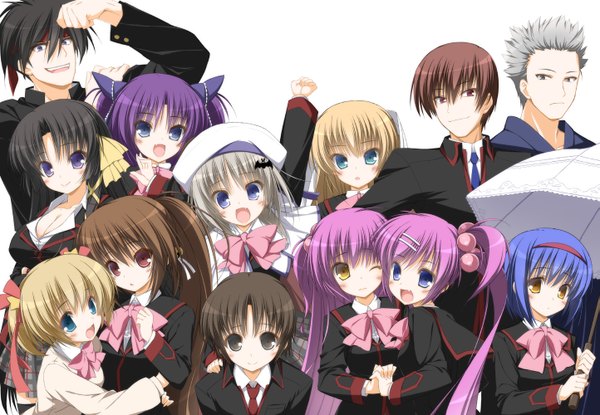 Anime picture 1443x1000 with little busters! key (studio) noumi kudryavka natsume rin kamikita komari kurugaya yuiko saigusa haruka sasasegawa sasami tokido saya nishizono mio futaki kanata naoe riki natsume kyousuke inohara masato miyazawa kengo suzuri long hair blush short hair open mouth