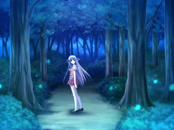 Anime picture 1600x1200 with shuffle! nerine tree (trees) forest tagme