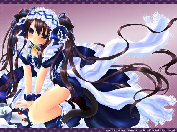 Anime picture 1600x1200 with maid tagme au pied