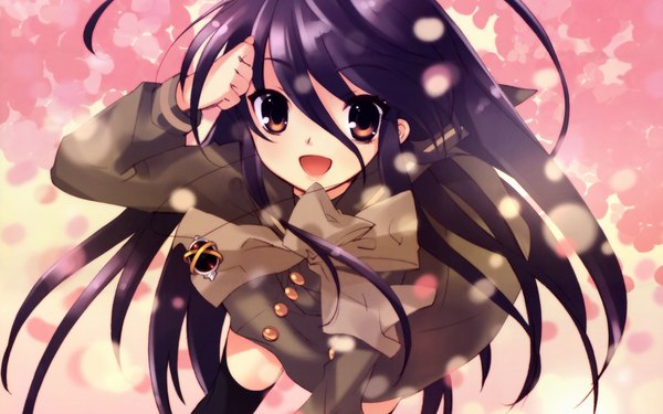 Anime picture 3840x2400 with shakugan no shana j.c. staff shana itou noiji highres black hair wide image brown eyes absurdres official art sparkle uniform school uniform jewelry necklace