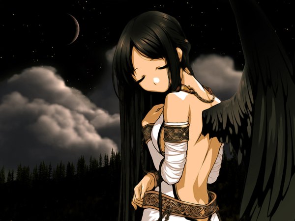 Anime picture 1600x1200 with mabinogi morrighan wings tagme