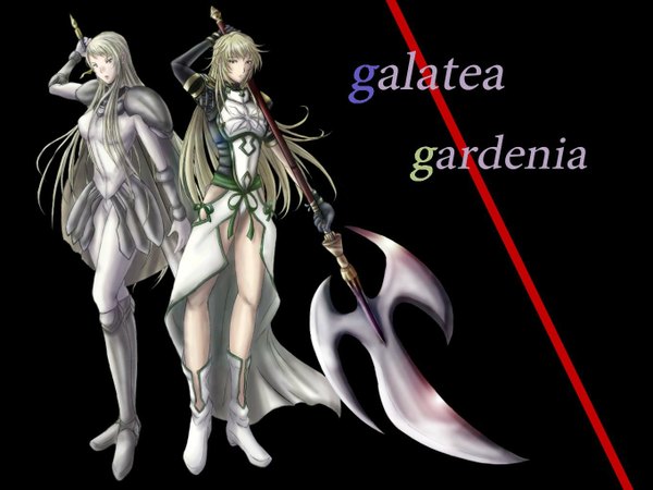 Anime picture 1360x1020 with claymore .hack// madhouse galatea crossover gardenia azu (warehouse86)
