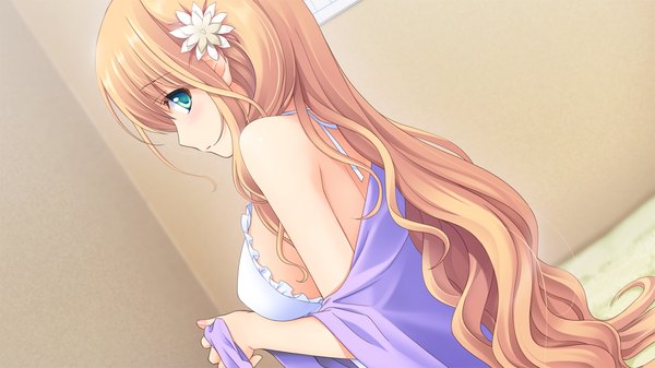 イラスト 1280x720 と アステリズム ぎん太 長髪 light erotic 金髪 wide image 緑の目 game cg 女の子 髪飾り