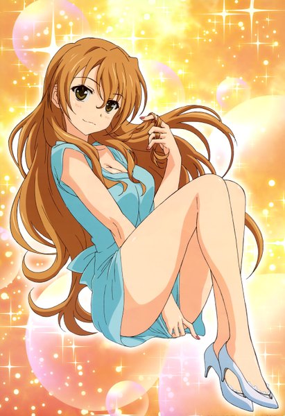 Anime picture 4086x5955 with golden time j.c. staff nyantype kaga kouko fujii masahiro single long hair tall image looking at viewer blush highres brown hair brown eyes absurdres official art girl dress shoes
