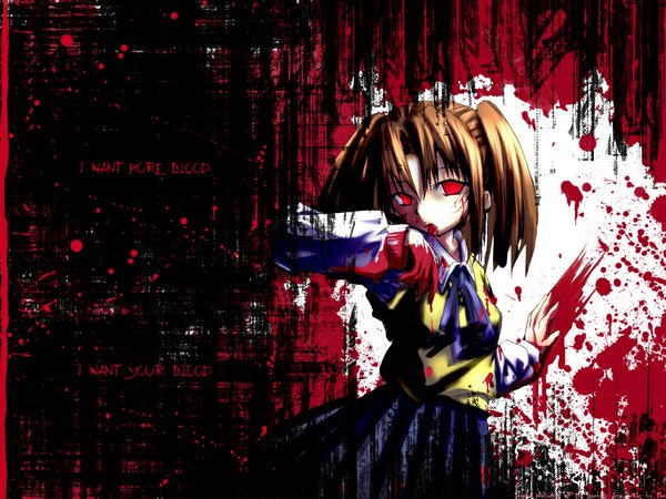 Anime picture 1024x768 with shingetsutan tsukihime melty blood type-moon yumizuka satsuki blood