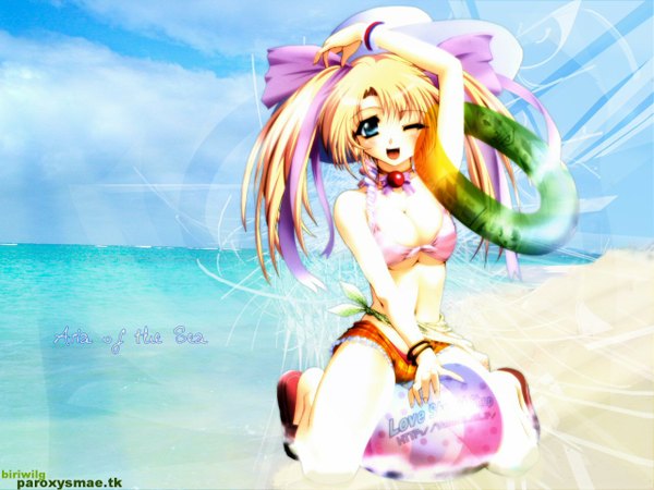 Anime picture 1280x960 with light erotic ball swim ring beachball tagme