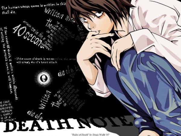 Anime picture 1400x1050 with death note madhouse l (death note) tagme