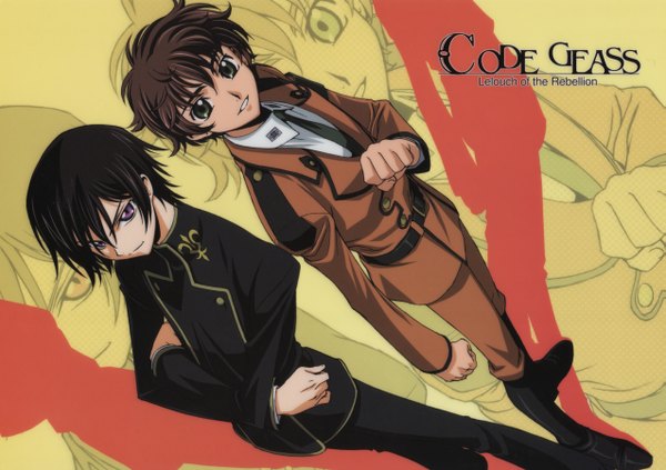 Anime picture 2549x1800 with code geass sunrise (studio) lelouch lamperouge kururugi suzaku highres