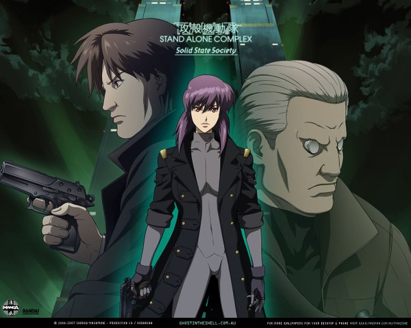 Anime picture 1280x1024 with ghost in the shell production i.g kusanagi motoko batou tagme