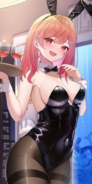 Anime-Bild 2040x4093 mit virtual youtuber hololive hololive dev is ichijou ririka akuame (ring3922) single long hair tall image looking at viewer blush fringe highres breasts open mouth light erotic smile large breasts standing animal ears cleavage