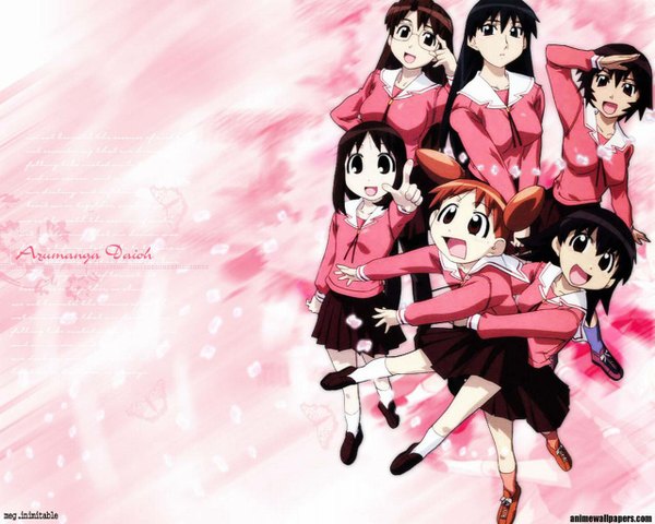 Anime picture 1280x1024 with azumanga daioh j.c. staff kasuga ayumu mihama chiyo takino tomo sakaki kagura (azumanga) mizuhara koyomi group girl