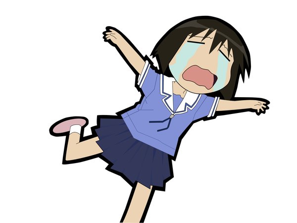 Anime picture 1600x1200 with azumanga daioh j.c. staff aida kaori white background crying girl serafuku