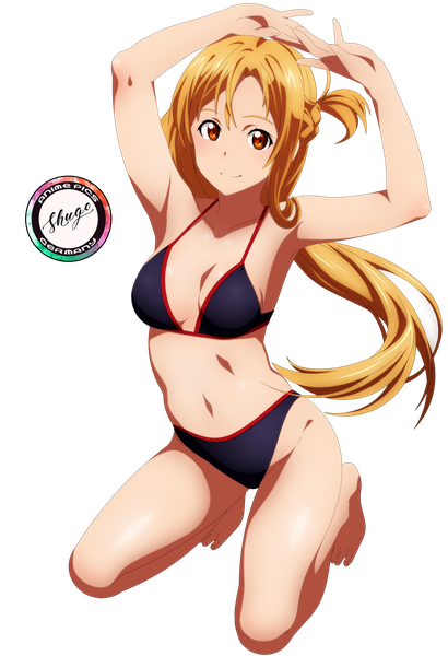 Anime picture 2392x3500 with sword art online a-1 pictures yuuki asuna shugo19 single long hair tall image looking at viewer blush fringe highres breasts light erotic smile hair between eyes brown hair bare shoulders brown eyes signed full body