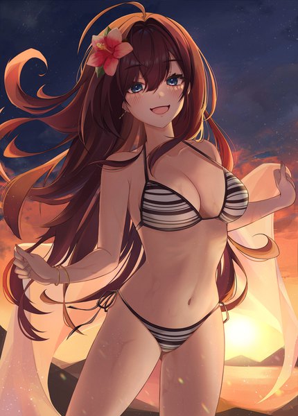 Anime picture 3582x5000 with idolmaster idolmaster cinderella girls ichinose shiki doongdang single long hair tall image looking at viewer blush fringe highres breasts open mouth blue eyes light erotic smile hair between eyes large breasts standing holding