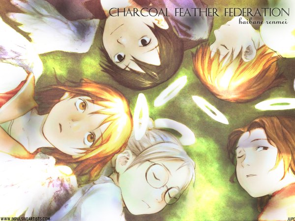 Anime picture 1600x1200 with haibane renmei rakka (haibane) hikari (haibane) kana (haibane) nemu (haibane) girl