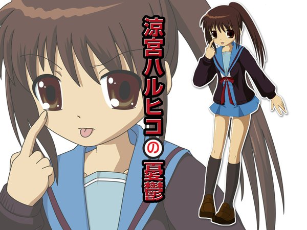 Anime picture 1600x1200 with suzumiya haruhi no yuutsu kyoto animation kyonko girl tagme