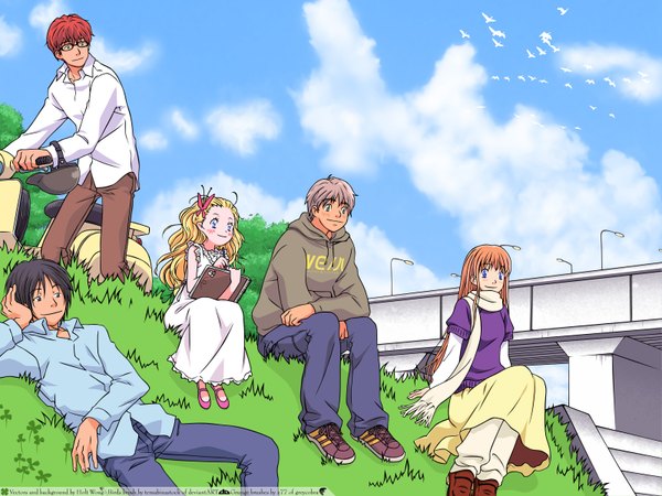 Anime picture 1600x1200 with honey and clover j.c. staff hanamoto hagumi yamada ayumi takemoto yuuta mayama takumi morita shinobu