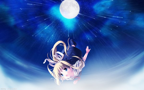 Anime picture 1440x900 with air key (studio) kamio misuzu wide image girl moon