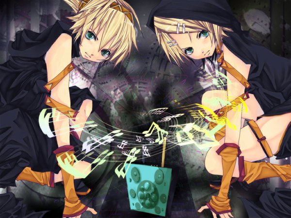 Anime picture 1024x768 with vocaloid kagamine rin kagamine len girl tagme
