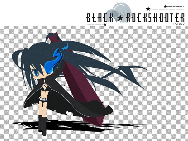 Anime picture 1024x768 with black rock shooter black rock shooter (character) twintails girl tagme