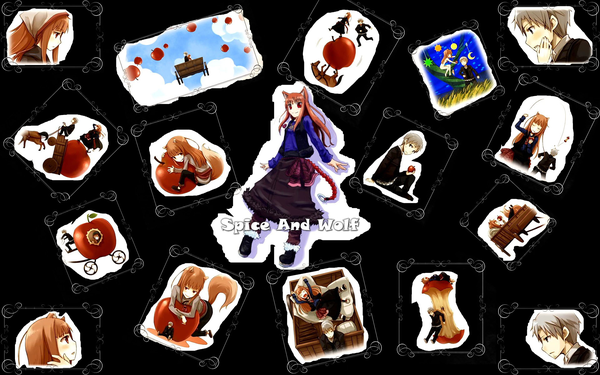 Anime picture 1920x1200 with spice and wolf horo craft lawrence ayakura juu highres wide image wallpaper