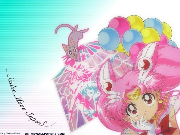 Anime picture 1024x768 with bishoujo senshi sailor moon toei animation chibiusa sailor chibi moon diana tiger's eye fish eye (sailor moon) single long hair short hair smile red eyes pink hair girl gloves hair ornament bow earrings animal white gloves