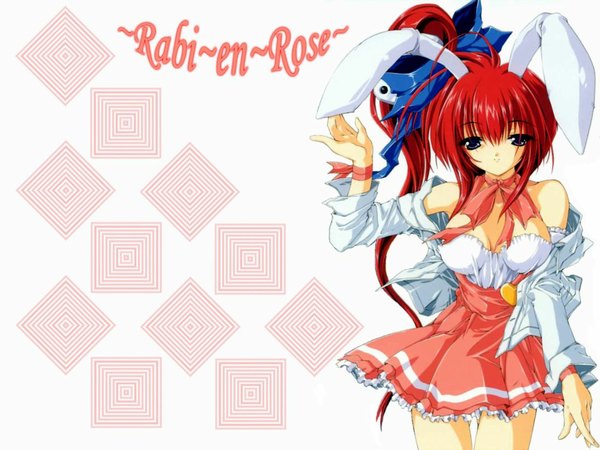 Anime picture 1152x864 with di gi charat comic party madhouse usada hikaru rabi en rose takase mizuki bunny girl cosplay girl magic private eye