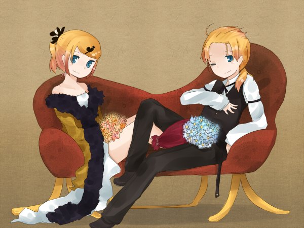Anime picture 1200x900 with vocaloid kagamine rin kagamine len girl tagme