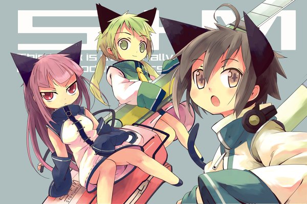 Anime picture 2000x1333 with namo (goodbyetears) highres animal ears cat girl girl